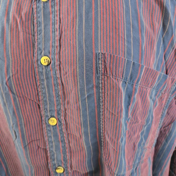 Christian Dior Shirt Mens XL Purple Blue Striped Button Up Rayon Made in USA VTG - Picture 4 of 10